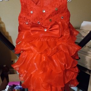 RED SILVER STUDED DRESS